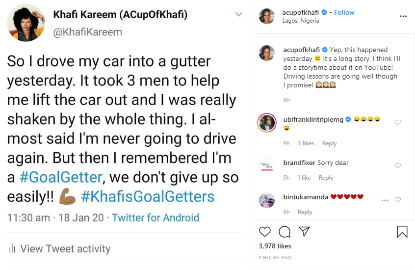 BBNaija's Khafi escapes unhurt from car accident