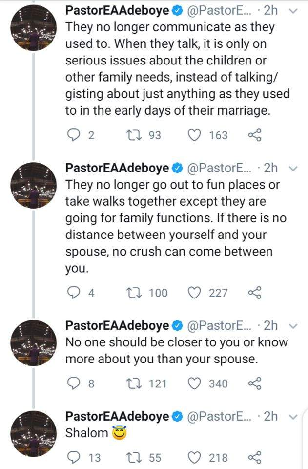 Nigerians react as Pastor Adeboye tells his 'son' to sack his secretary