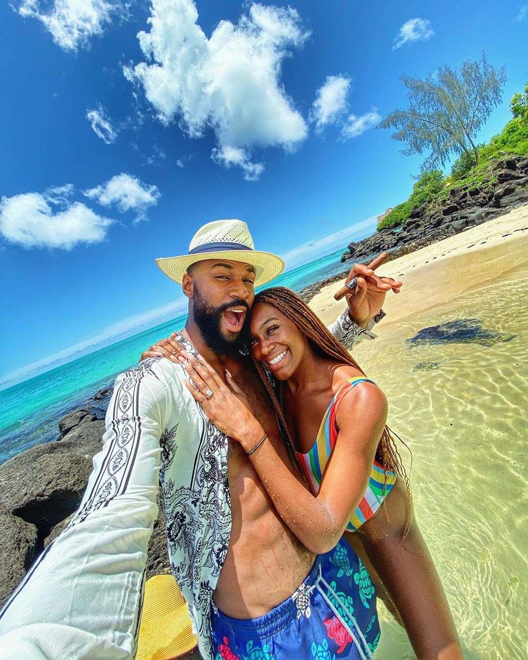 Mike Edwards and wife, Perri celebrate honeymoon on the Island of Mauritius (photos)