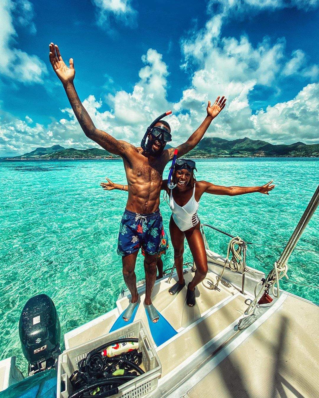 Mike Edwards and wife, Perri celebrate honeymoon on the Island of Mauritius (photos)