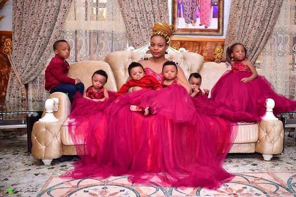 Nigerian mum with a set of quadruplets, celebrates their first birthday with beautiful photos