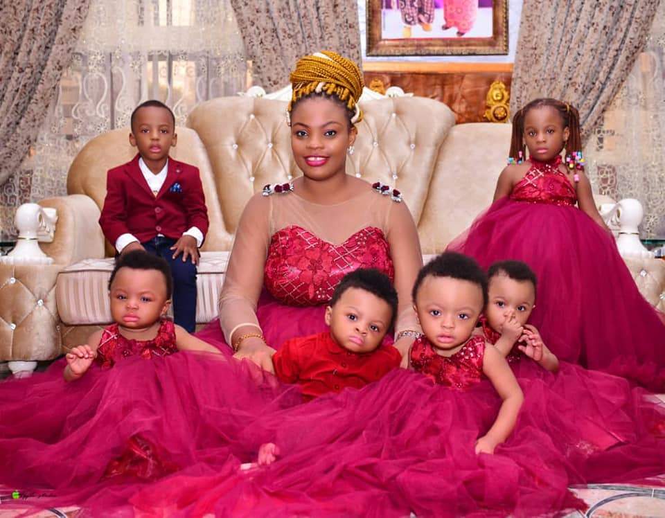 Nigerian mum with a set of quadruplets, celebrates their first birthday with beautiful photos