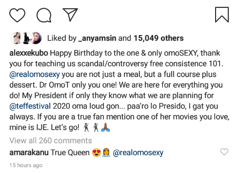 Alexx Ekubo celebrates Omotola Jalade on her birthday