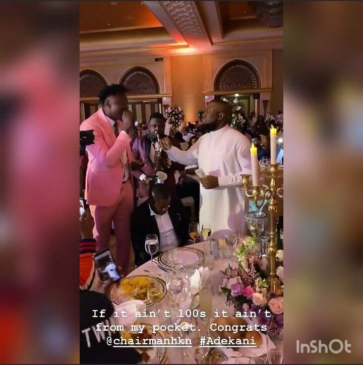 Hushpuppi sprays Dollars at Adewale Adeleke and Kani's wedding in Dubai