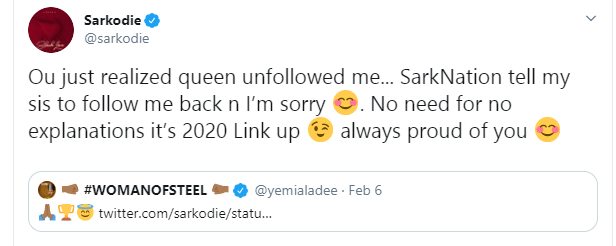 Sarkodie publicly apologizes to Yemi Alade, 3 years after they fell out