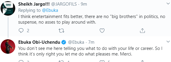 Ebuka Obi-Uchendu replies Twitter user who asked him to focus on entertainment and stop meddling into politics