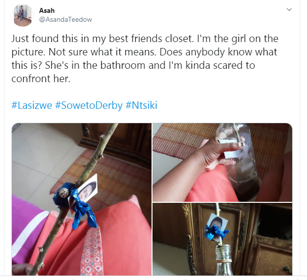 Lady cries out after stumbling upon her photo her best friend placed in a voodoo bottle