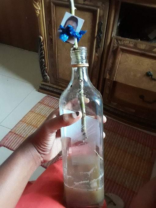 Lady cries out after stumbling upon her photo her best friend placed in a voodoo bottle