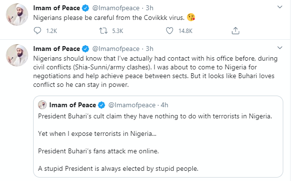 Popular Islamic cleric, 'Imam of Peace' continues to drag President Buhari