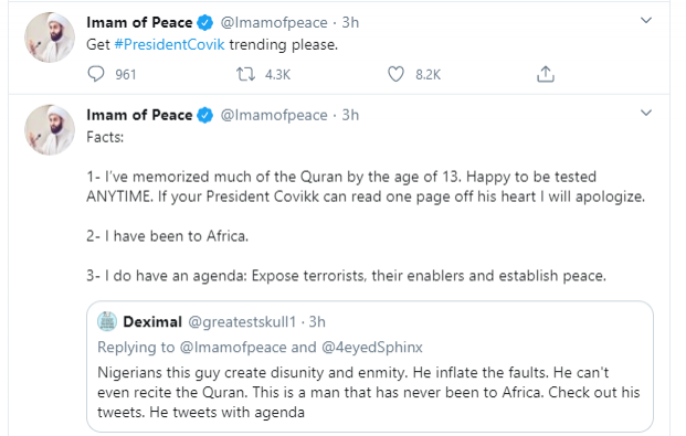 Popular Islamic cleric, 'Imam of Peace' continues to drag President Buhari