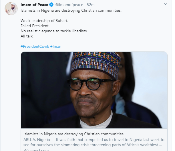 Popular Islamic cleric, 'Imam of Peace' continues to drag President Buhari