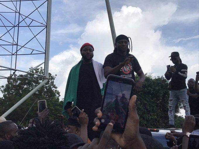 'We never win anything' - Davido says as he storms Abuja for #EndSARS protest