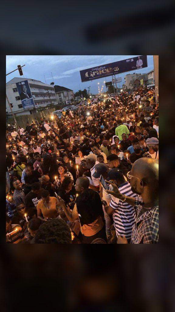 #EndSARS protesters hold candle light vigil across the country to mourn souls lost to police brutality (Photos/Videos)