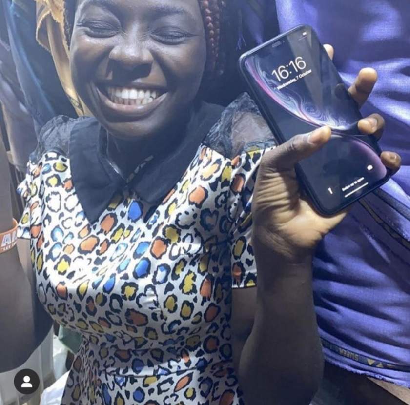 Lady who rejoiced after buying her first fridge, receives new TV and iPhone from good Samaritans