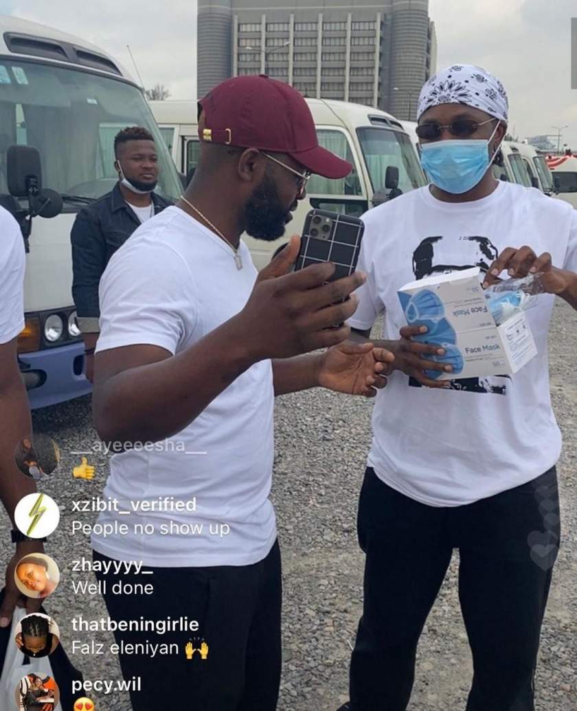 Photos From The Ongoing #EndSars Protest Led By Runtown And Falz