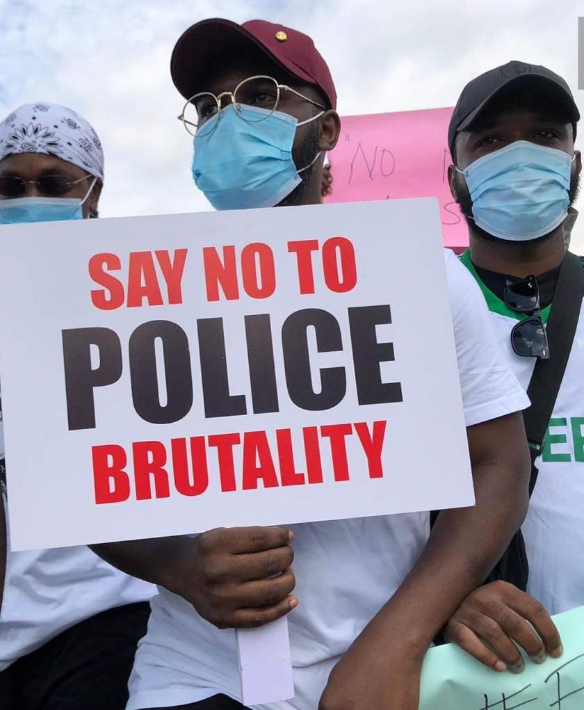 Photos From The Ongoing #EndSars Protest Led By Runtown And Falz