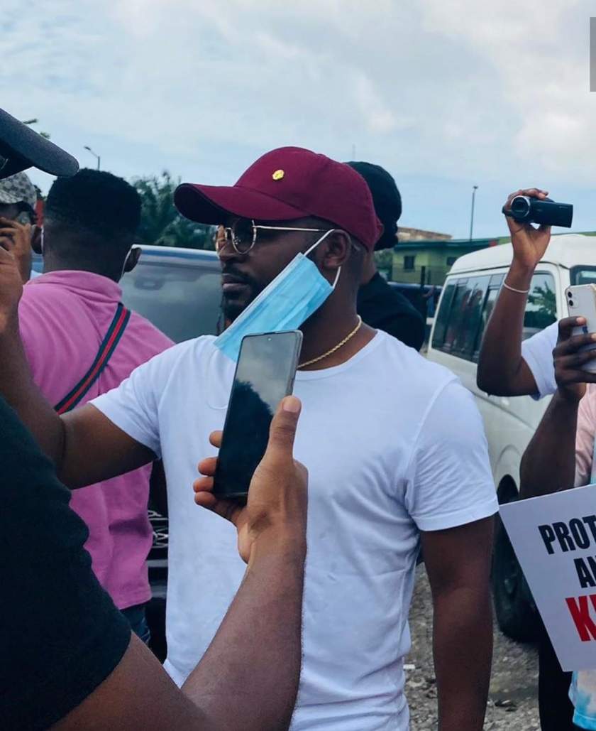 Photos From The Ongoing #EndSars Protest Led By Runtown And Falz