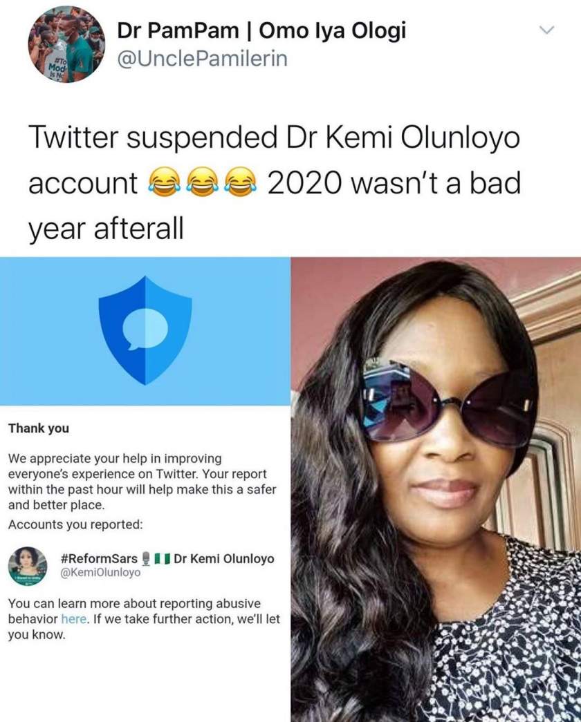Nigerians Jubilate As Kemi Olunloyo Loses Twitter Account