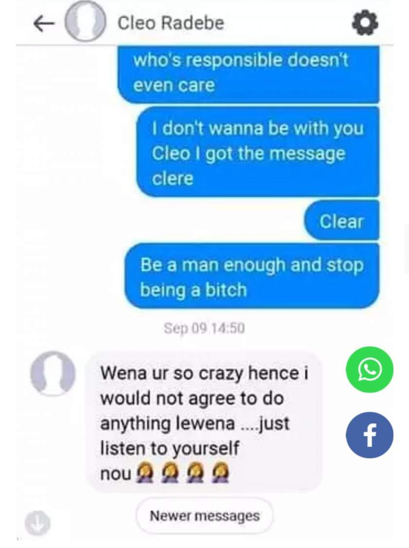 Lady shares chat with ex boyfriend who allegedly got her pregnant and denied the baby