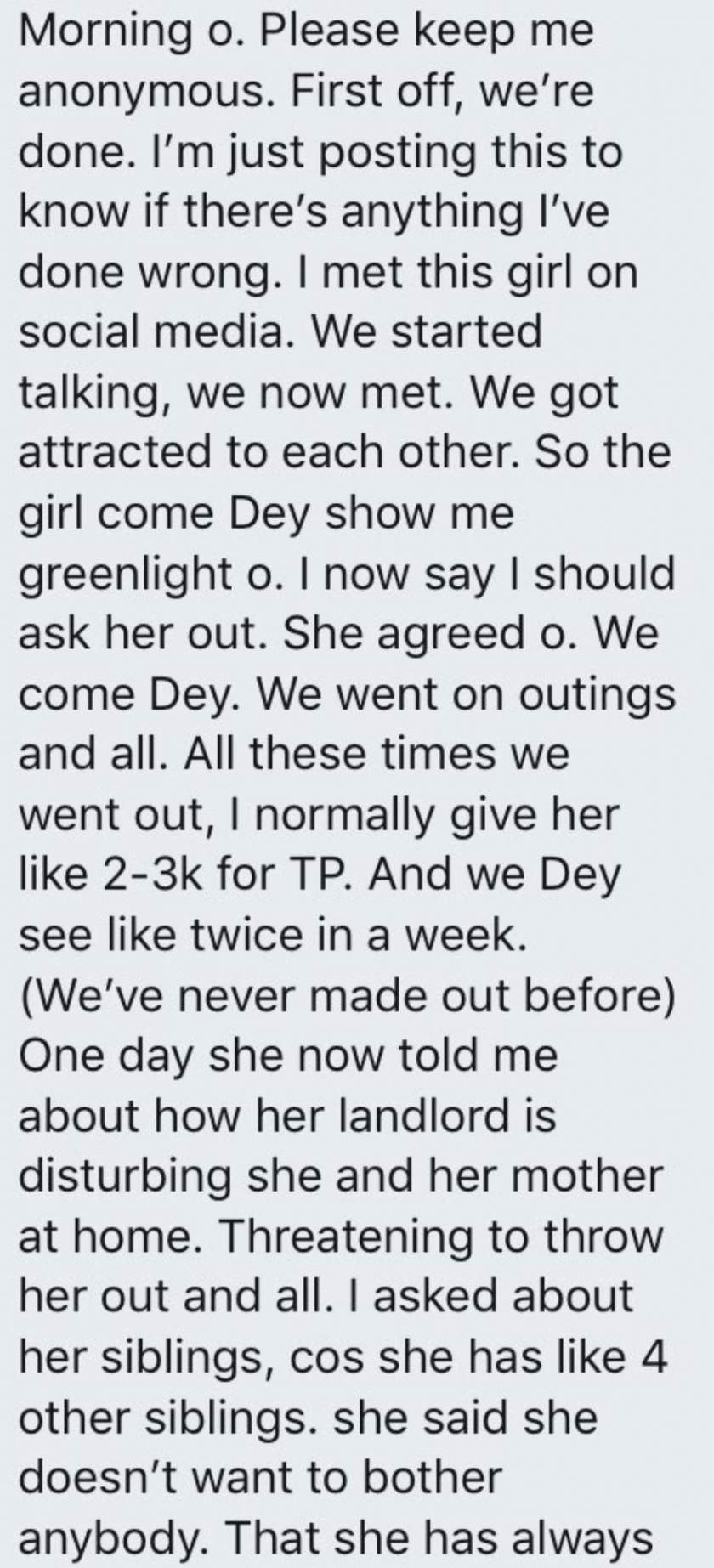 Man shares chat with girlfriend who begged to meet his mother, after three weeks of dating