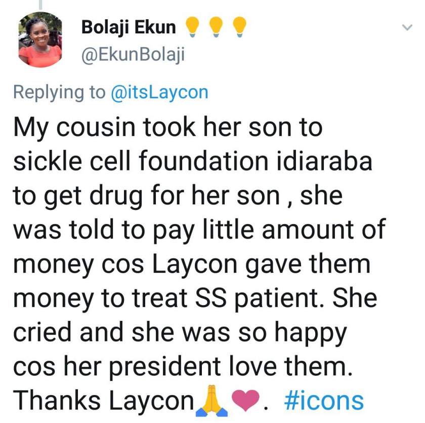 Nigerian lady thanks Laycon for paying for treatment of sickle cell patients