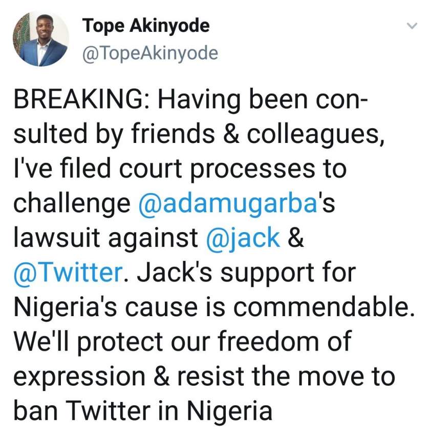 Lawyer Sues Adamu Garba For Suing Twitter CEO, Jack Dorsey