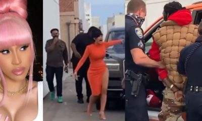 Moment Cardi B Confronted The Police For Dragging Her Husband, Offset From His Car (Video)