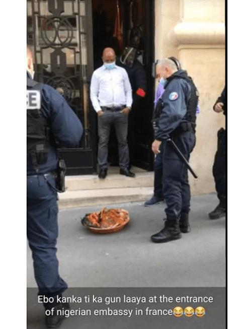 Police shocked to find 'sacrifice' in front of the Nigerian embassy in France (Video)