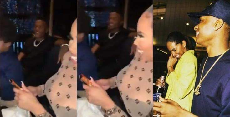 Wizkid "hides" from the camera at his baby mama's birthday party (Video)
