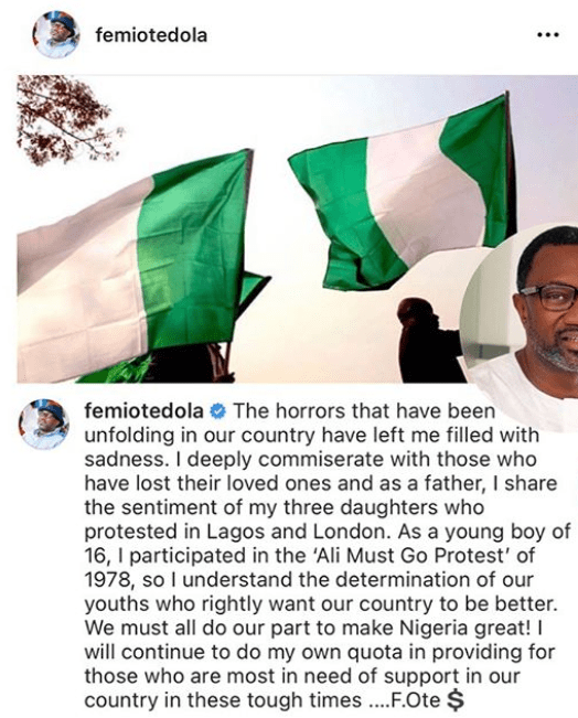 The horrors that have been unfolding in our country have left me filled with sadness - Femi Otedola