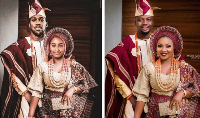 'This is quite wrong for me' - Real bride reacts after DJ Cuppy posted photoshopped wedding photo with Anthony Joshua