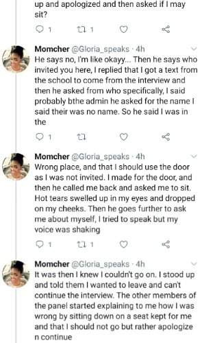 Amidst tears, lady narrates how she was humiliated at a job interview