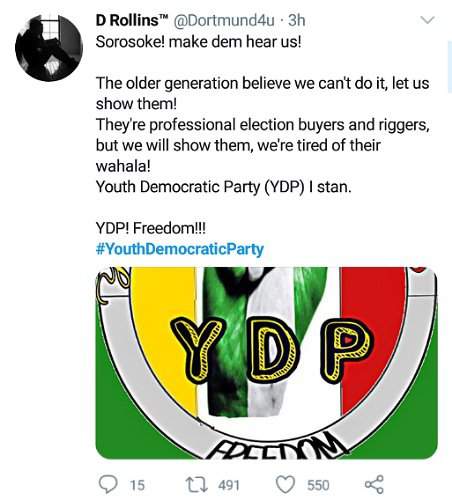 Twitter on fire as Nigerian youths set to form #YouthDemocraticParty