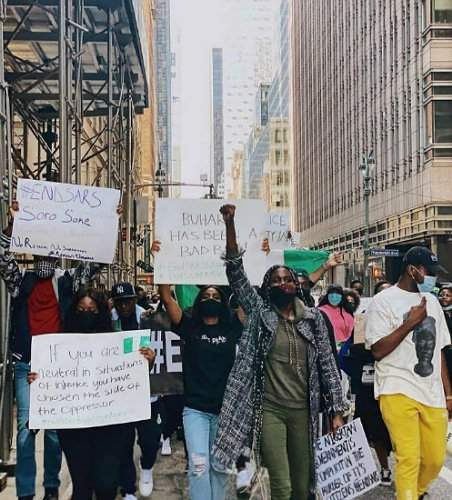 Nigerians In USA Stage #EndSARS Protest In New York (Photos/Videos)