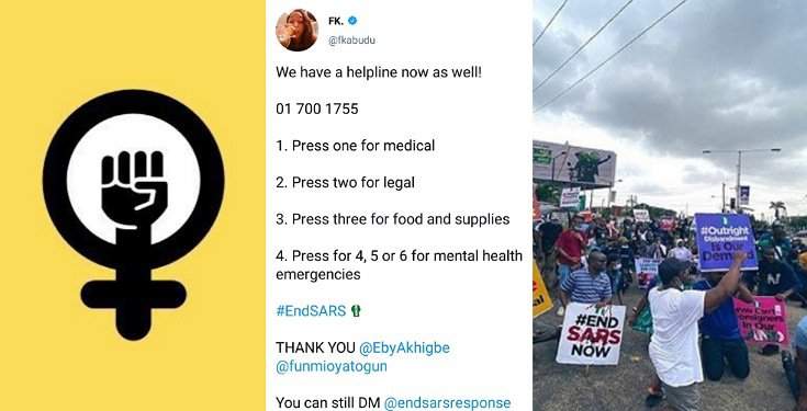 #EndSARS Protesters Setup Emergency Helpline To Tackle Medical, Legal And Food Related Issues