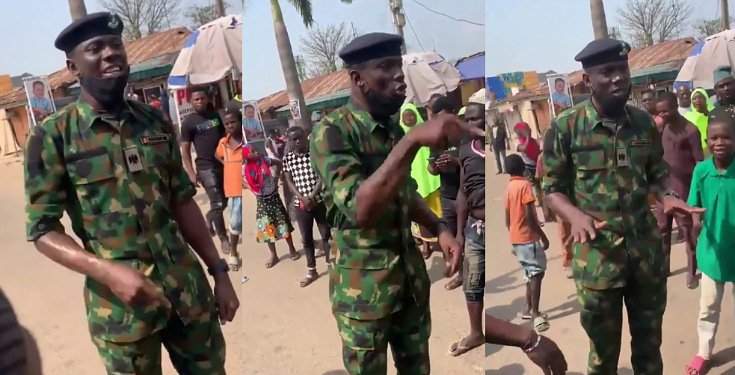 Youths hail soldier who advised them against looting food items meant for NYSC corp members (Video)
