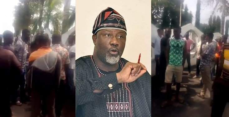 Youths intervene, prevent hoodlums from looting and burning Dino Melaye's mansion (Video)