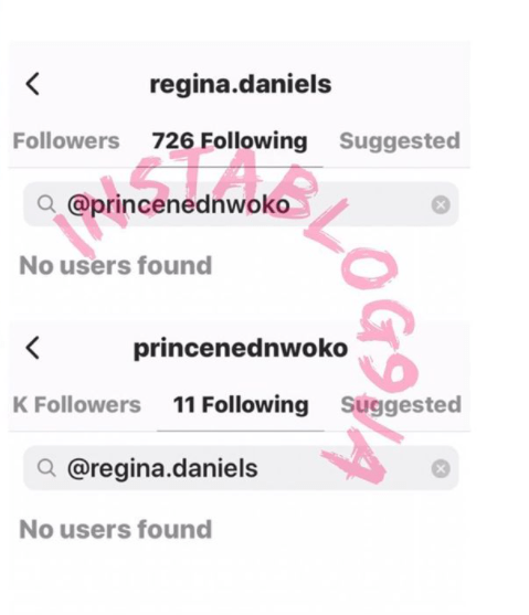 Regina Daniels and husband, Ned Nwoko unfollow each other on Instagram