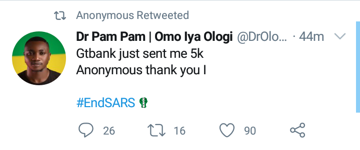 #EndSARS: Anonymous allegedly hacks GTBank, credits N5,000 to current account users