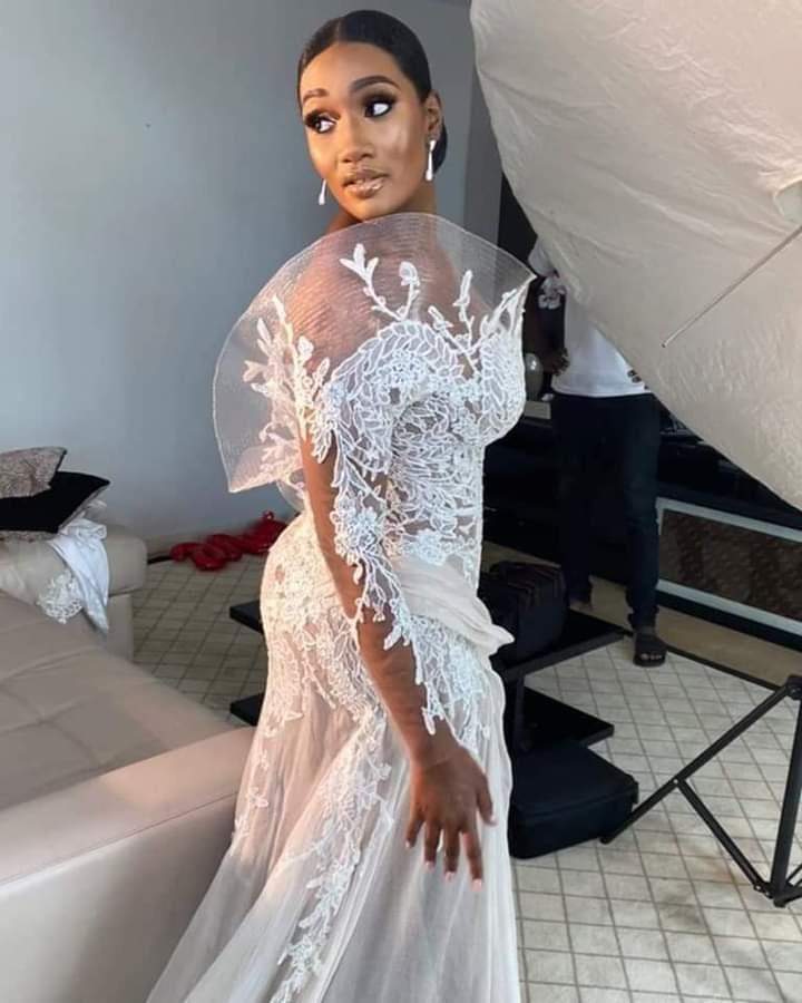 'Totally unbecoming of her faith and culture' - Man criticises Atiku's daughter-in-law's wedding dress