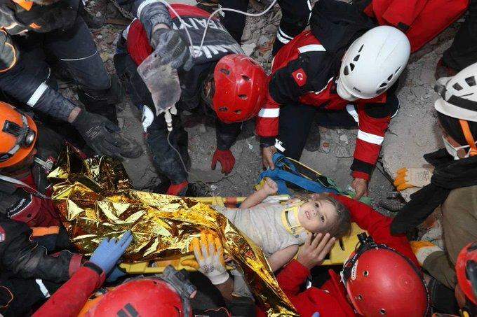 Earthquake: Little girl found alive after being under rubble for over 3 days (Photos/Video)