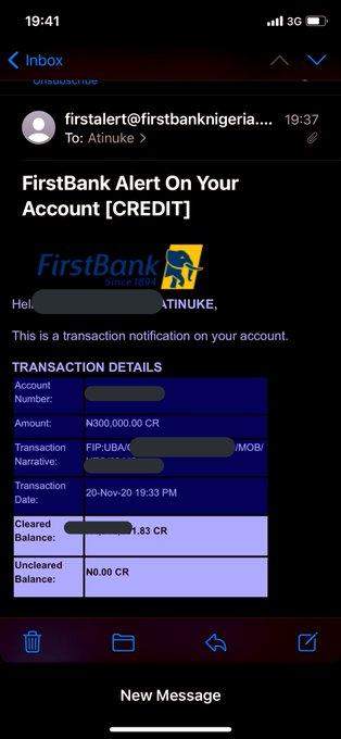 Nigerian man sends lady he has never met lady N300k after she tweeted 'Abuja'