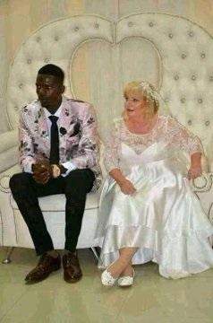 "Nigerian men will always disgrace you" - Lady reacts as young man weds older white woman