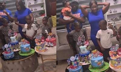 Mercy Johnson-Okojie and hubby, Prince Okojie celebrate their son, Henry on his 6th birthday (Video)