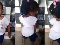 Little girl shows off twerking skills, while vibing to Davido's song, Fem (Video)