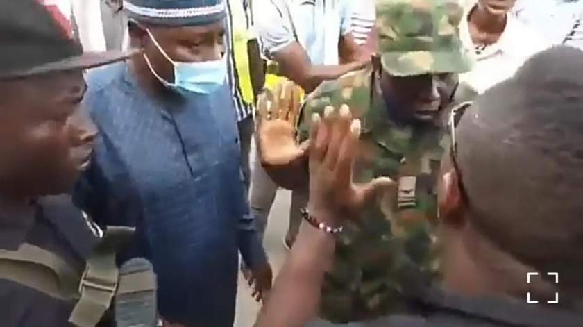 #EndSars: Protesters Confront Military Officers In Abuja As EndSars Protest Resumes (Video)
