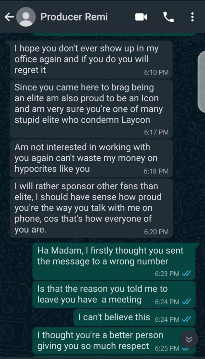 Lady shares chat with producer who refused to sponsor her script after finding out that she's Erica's fan