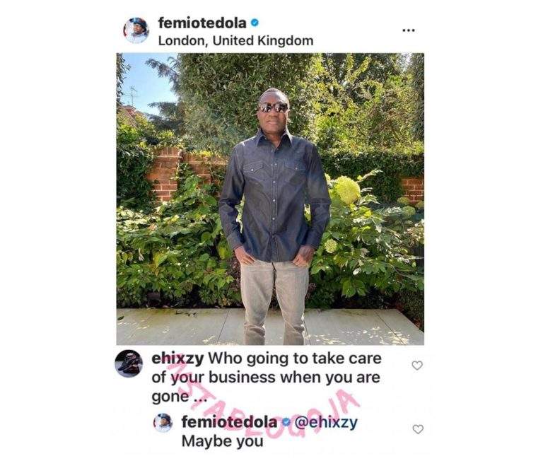 Billionaire Femi Otedola replies man who asked him who will take over his business when he dies