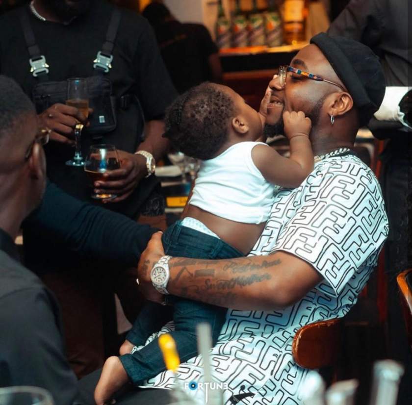 "I won't keep you any longer" - Davido says as he finally unveils face of son, Ifeanyi (Photos)