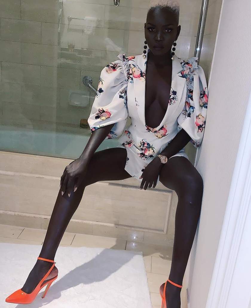 Meet The 'Queen Of The Dark', Nyakim Gatwech, Who Has Extremely Dark Skin Tone (Photos)